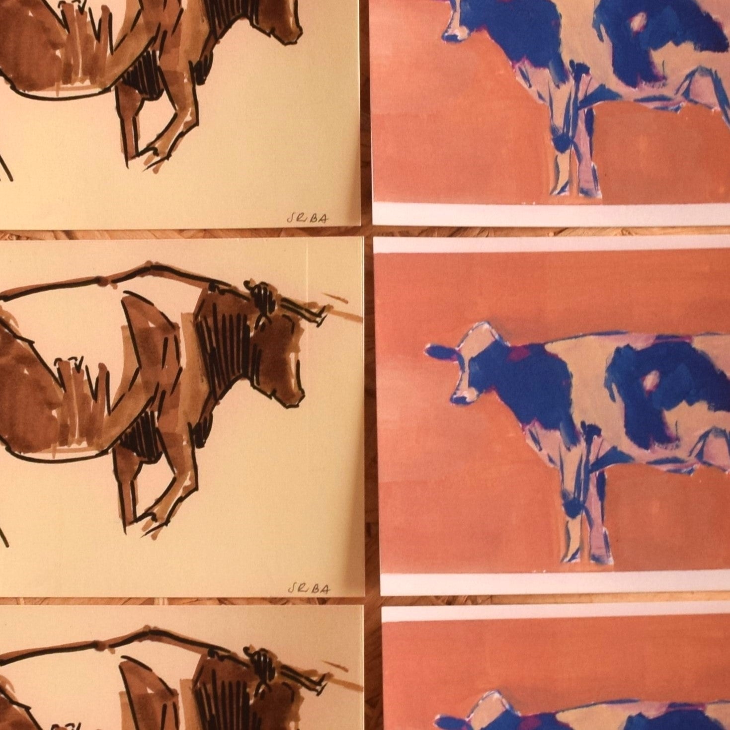 Postcard Bundle! A Cow and A Bull