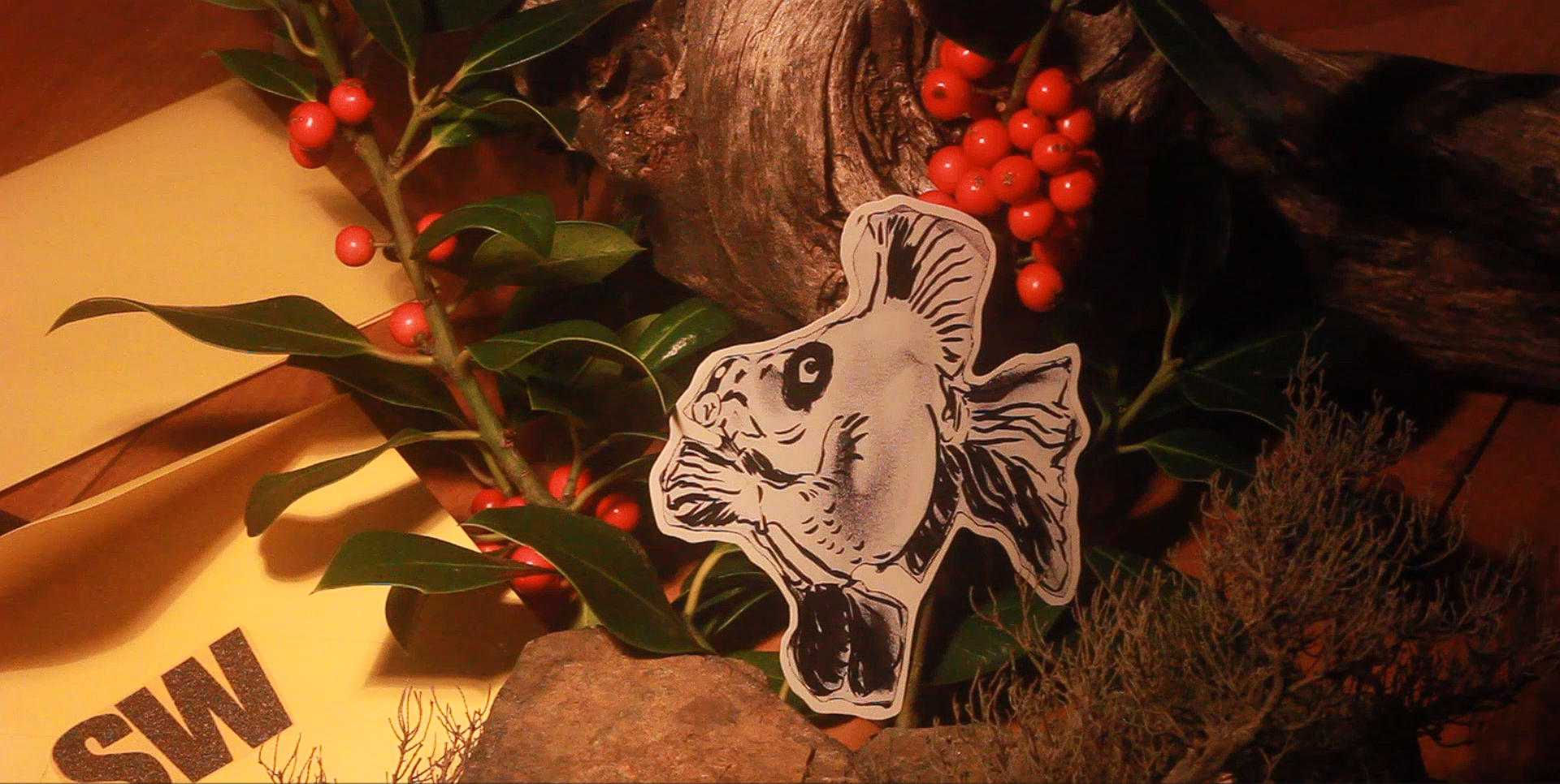 Punk Fish Original Drawing Vinyl Sticker