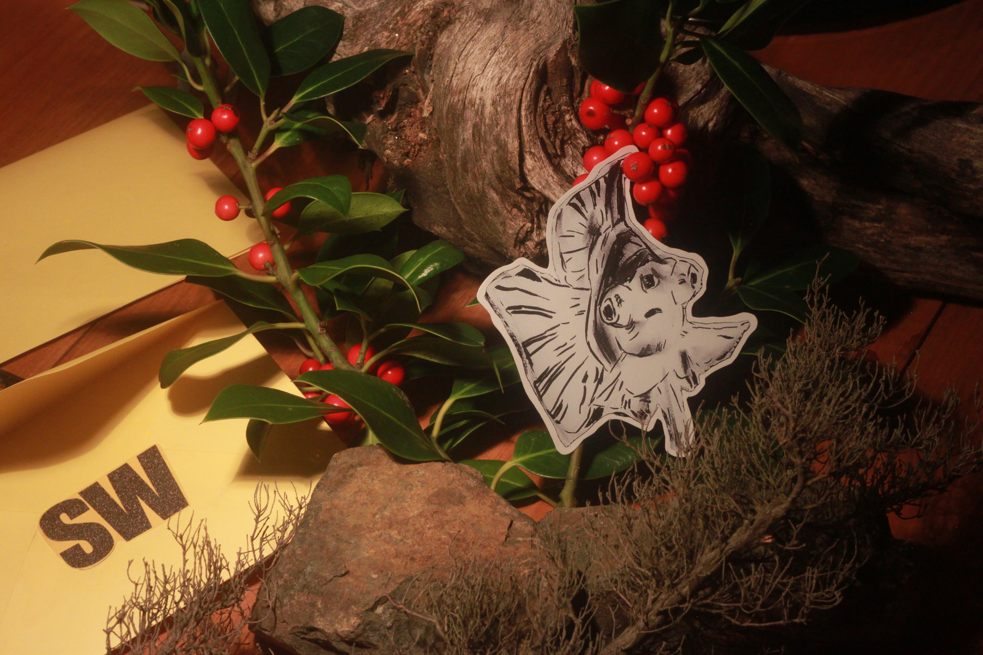 Original Drawing of a Cute Black Moor Goldfish Cutout Vinyl